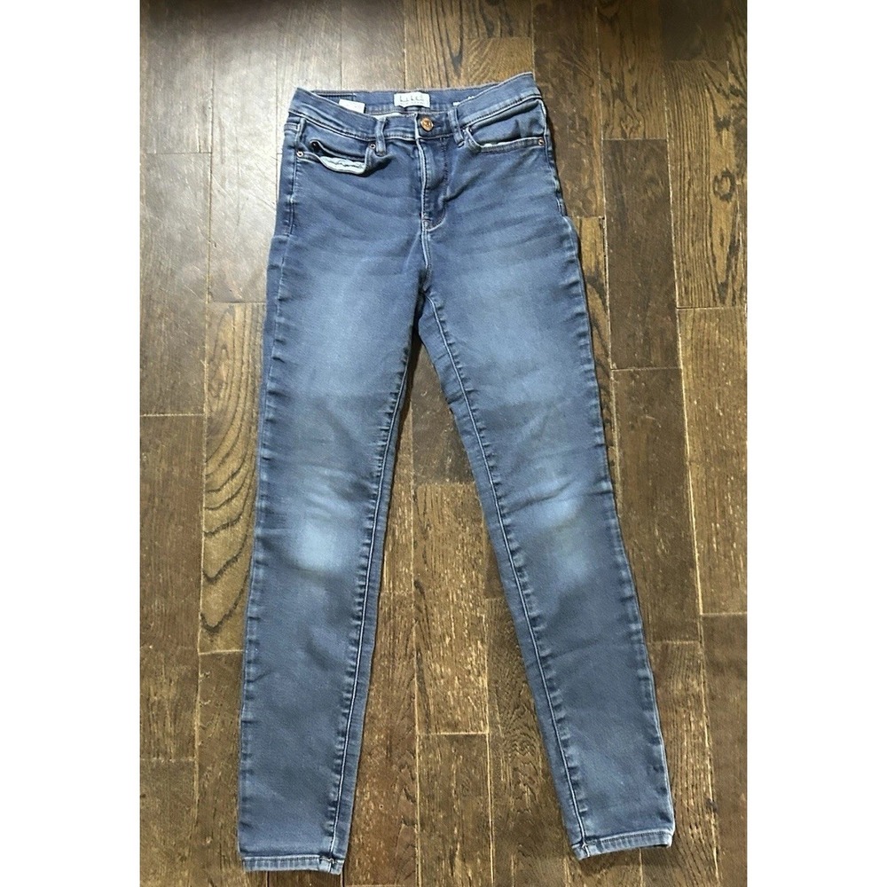 Nicole Miller New York Soho High Rise Ankle Skinny Jeans Blue Med Wash 4